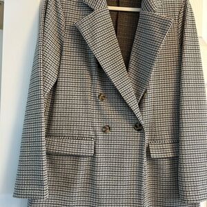 Maurices Black & White Houndstooth Double-Breasted Blazer